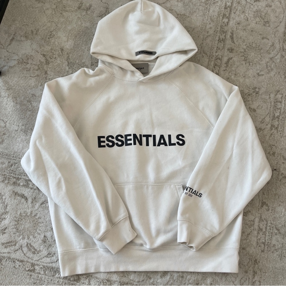 Fear of God ESSENTIALS Womens White Hoodie, Small